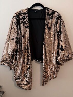 Torrid Rose Gold Sequin Shrug Size 1/2